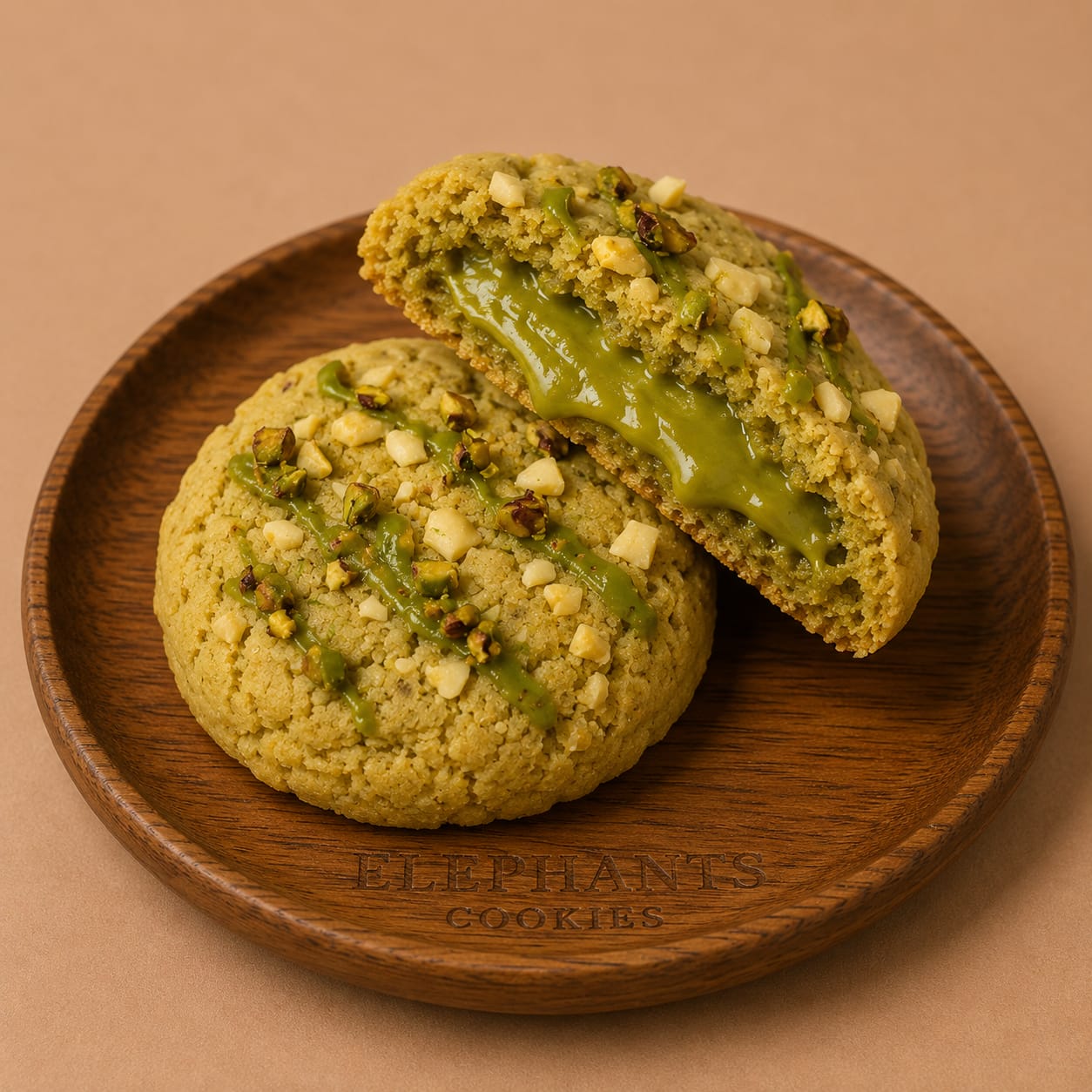 Cookie Pistacho y Chocolate Blanco — chips de chocolate blanco y pistacho tostado